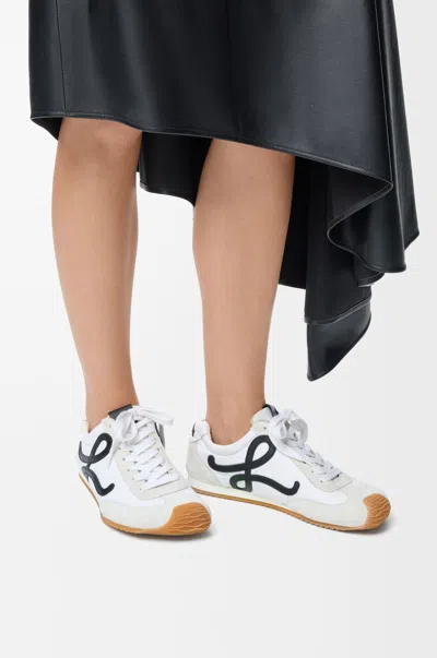 Loewe Ballet Runner 2.0 Nylon And Calfskin Low-top Sneakers In White