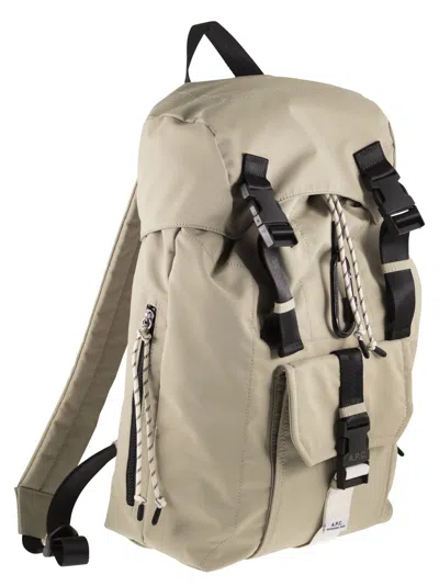A.p.c. Technical Nylon Backpack With Flap Closure In Blue
