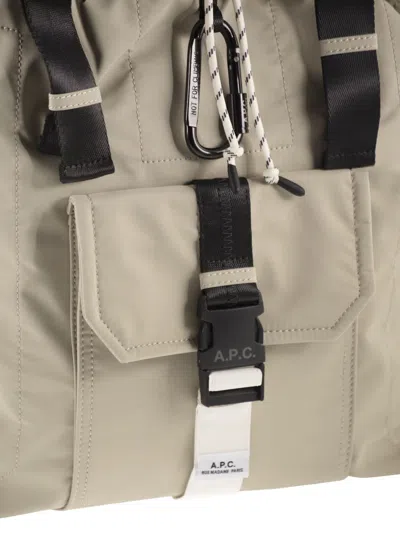 A.p.c. Technical Nylon Backpack With Flap Closure In Blue