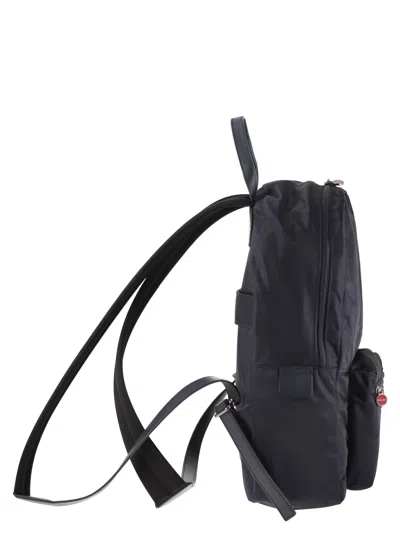 Kiton Technical Fabric Backpack With Logo In Orange