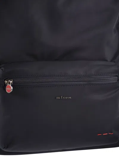 Kiton Technical Fabric Backpack With Logo In Orange