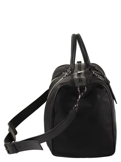Kiton Duffel Bag With Leather Inserts In Black