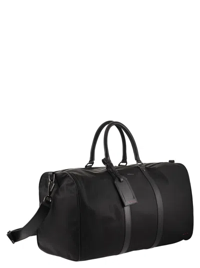 Kiton Duffel Bag With Leather Inserts In Black