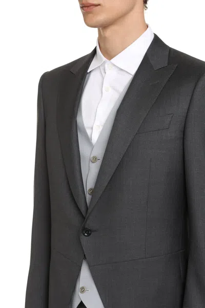 Canali Wool Tailored Jacket In Multi