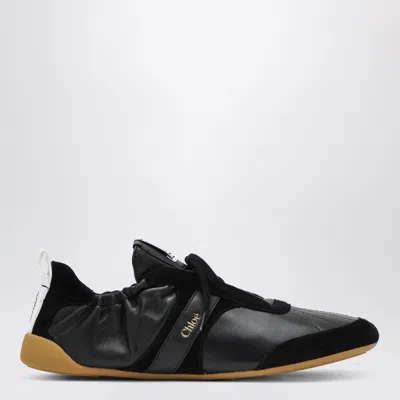 Chloé Sneakers Contrast Sole Elasticated Panels Pull Tab In Black