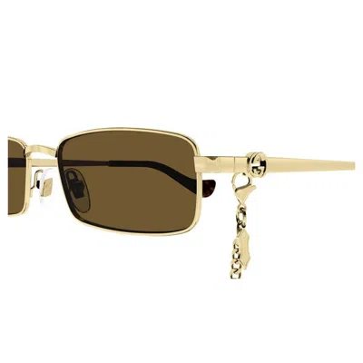 Gucci Rectangle-frame Sunglasses In Blue