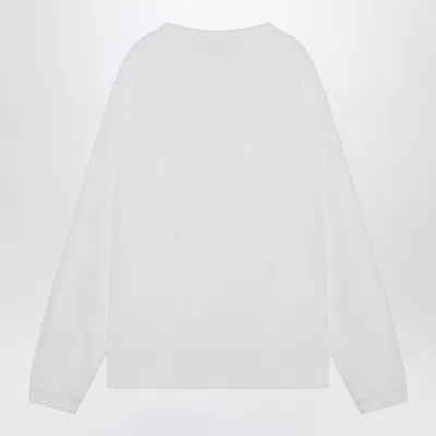 Champion Long Sleeved Crew Neck T-shirt With Chest Pocket In White