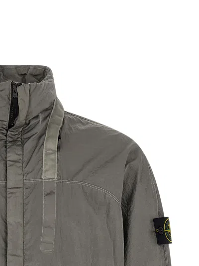 Stone Island Grey Solid Logo Jacket