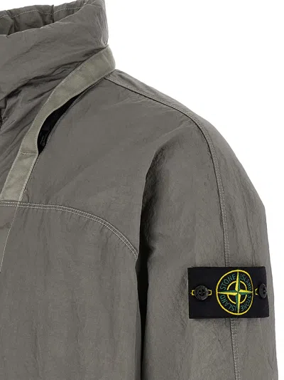 Stone Island Grey Solid Logo Jacket