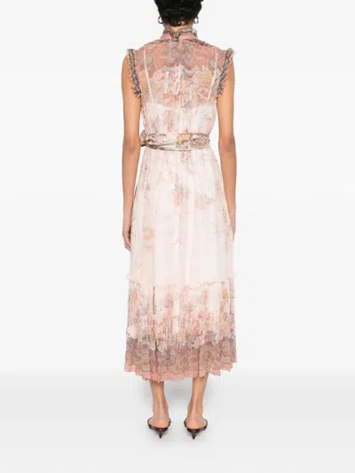 Zimmermann Alchemy Belted Paisley-print Chiffon Midi Dress In Multi