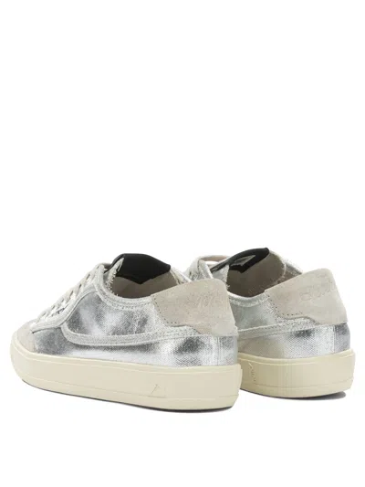 Autry Windscape Low Silver Canvas Suede Cow Leather Rubber Sneakers In Gray