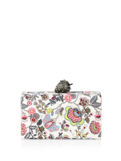 Edie Parker Wolf Paisley Clutch Bag With Strawberry Clasp, Multi In White-multi