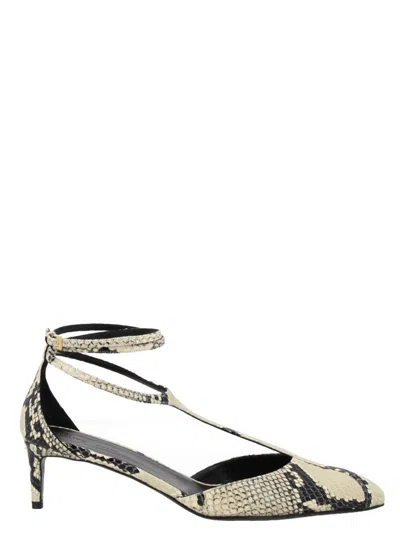 Khaite Python-print Ankle Strap Pumps With 4.5 Cm Heel In Animal Print