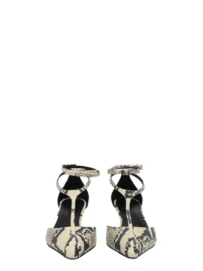 Khaite Python-print Ankle Strap Pumps With 4.5 Cm Heel In Animal Print