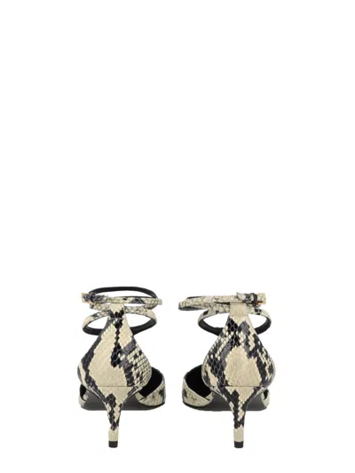 Khaite Python-print Ankle Strap Pumps With 4.5 Cm Heel In Animal Print