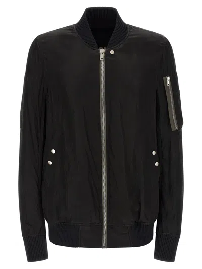Rick Owens Black Solid Bomber Jacket In Black