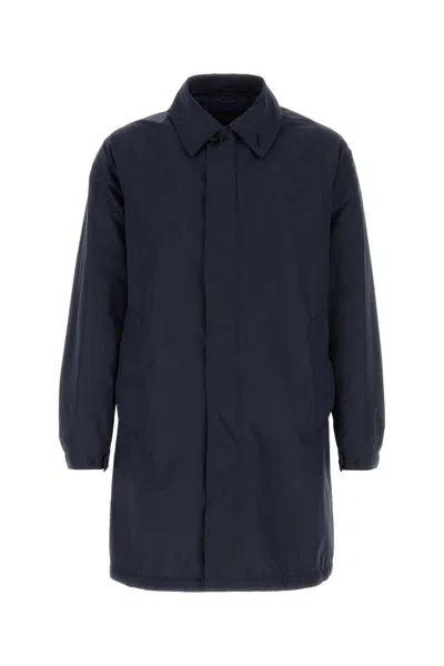 Palto' Blue Polyester Pierangelo Overcoat In Black