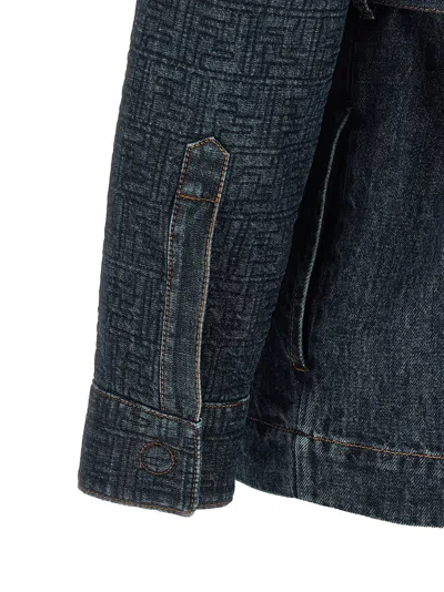 Fendi Go-to Denim Shirt Jacket With Quilted Ff Motif Clothing In Blue