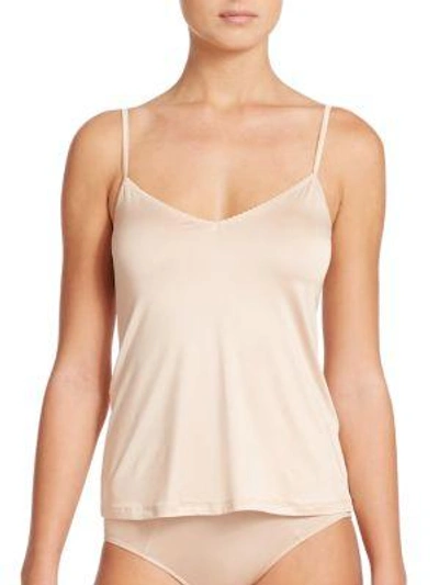 Shop Hanro Satin Deluxe Camisole In Soft Toffee 1396