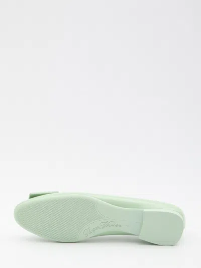 Roger Vivier U Look Patent Leather Ballerinas In Green