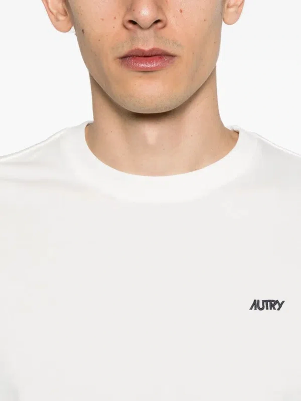Autry Cotton T-shirt With Embroidered Logo In White | ModeSens
