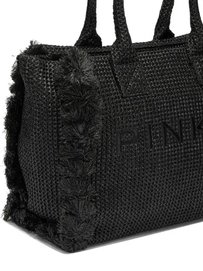 Pinko Black Polypropylene Polyester Polyester Cotton Polyamide Polyurethane Polyester Handbag In Black