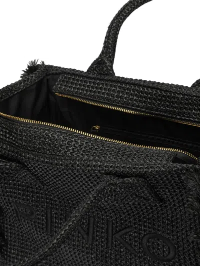 Pinko Black Polypropylene Polyester Polyester Cotton Polyamide Polyurethane Polyester Handbag In Black