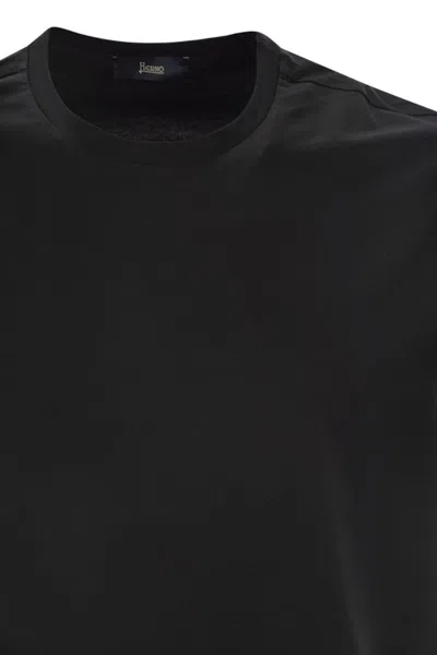 Herno Stretch Cotton T-shirt In Black