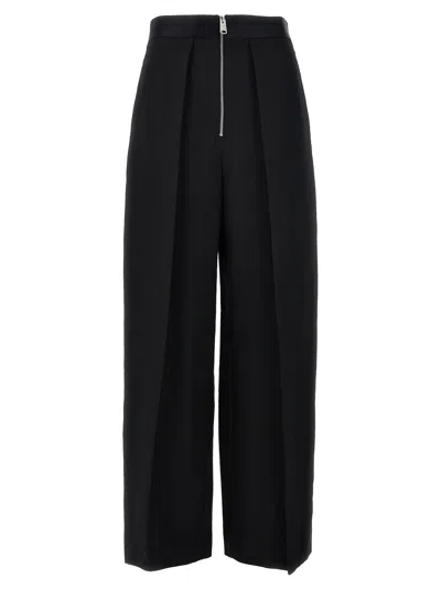 Khaite The Marine Wide-leg Trousers In Black Fabric In Black