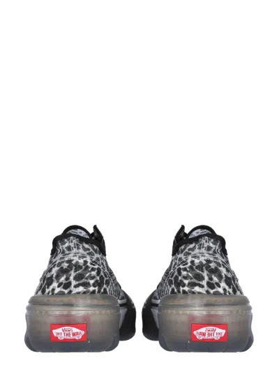Vans Leopard Print Platform Trainers In Black