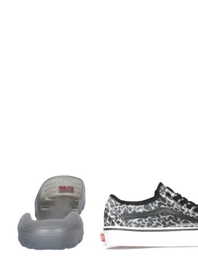 Vans Leopard Print Platform Trainers In Black
