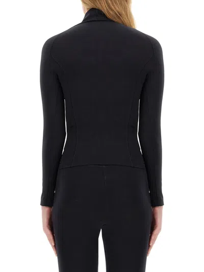 Balenciaga Activewear Logo High-neck Top In Black