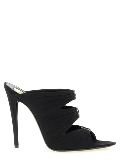 Saint Laurent Emilie 110 Crystal Embellished Satin Mules