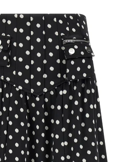 Ganni Women's Printed Double Satin Corset A-line Maxi Skirt In Black