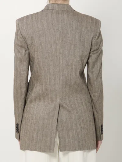 Tagliatore Double-breasted Buttoned Blazer In Brown