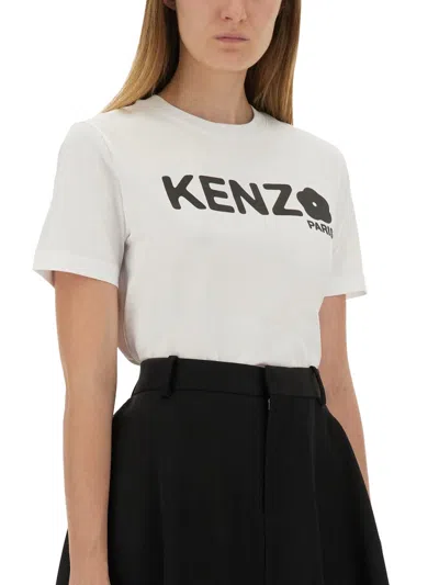 Kenzo White T-shirt With Print. In Multi