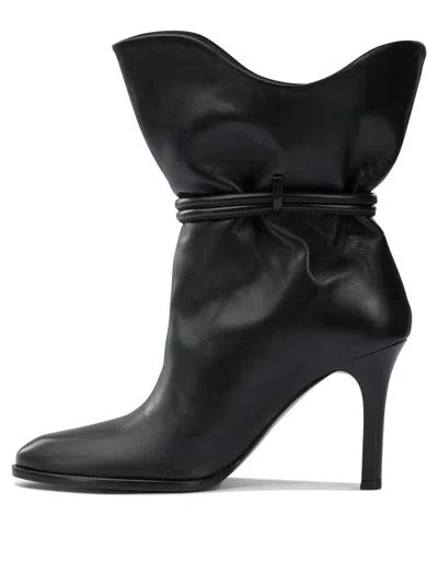 Isabel Marant Black Solid Leather Boots In Black