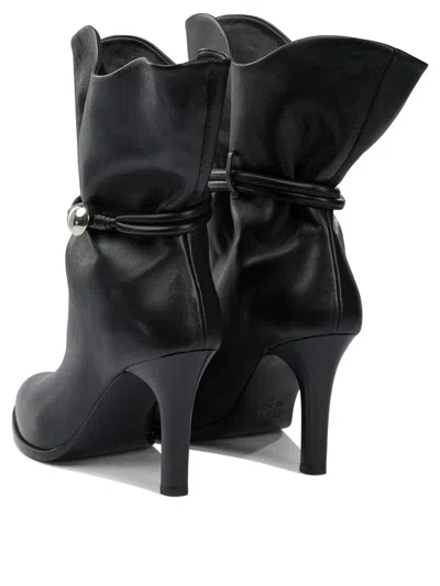 Isabel Marant Black Solid Leather Boots In Black