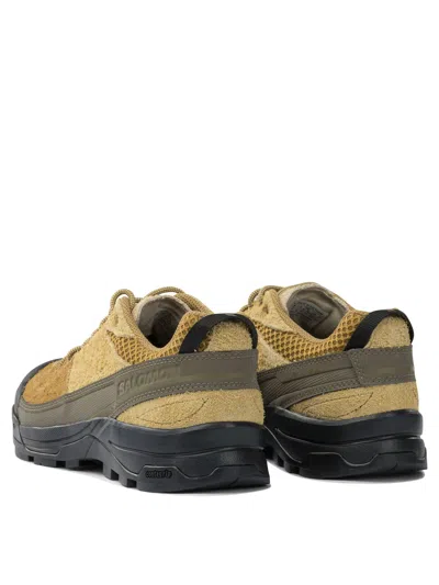 Salomon Textured Tan And Brown Sneakers In Multi