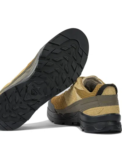 Salomon Textured Tan And Brown Sneakers In Multi