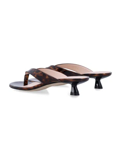 Stuart Weitzman Rio Sleek Tortoiseshell Sandals In Multi