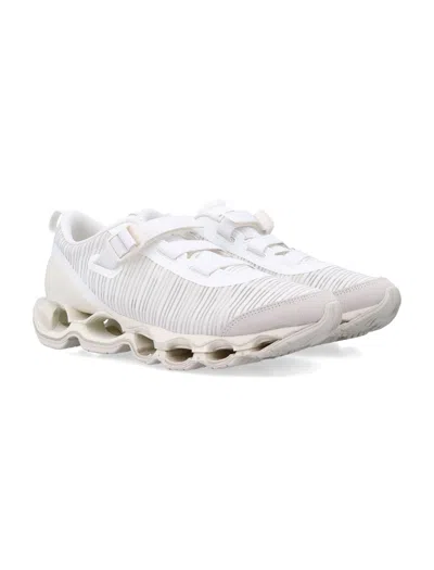 Mizuno Innovative Wave Performance Sneakers With Dynamic Strap Closure In White