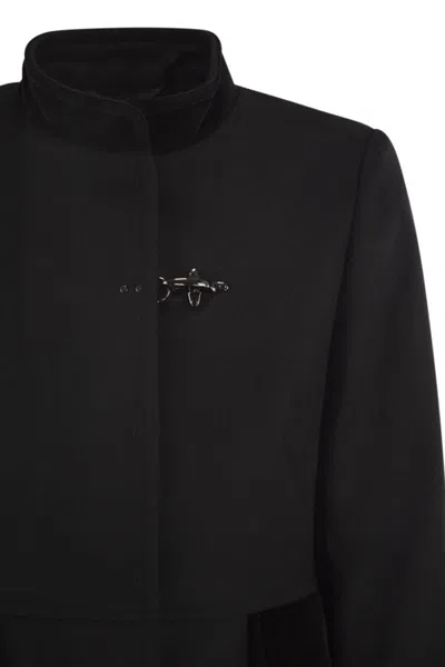 Fay Wool Cloth Coat In Black
