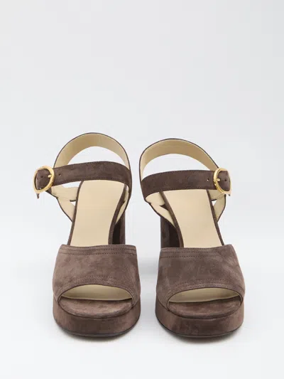 Valentino Plateausandalen Fawcette Vlogo Aus Veloursleder In Multi