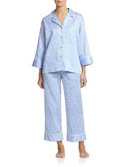 Shop Natori Leopard Pajamas In Blue