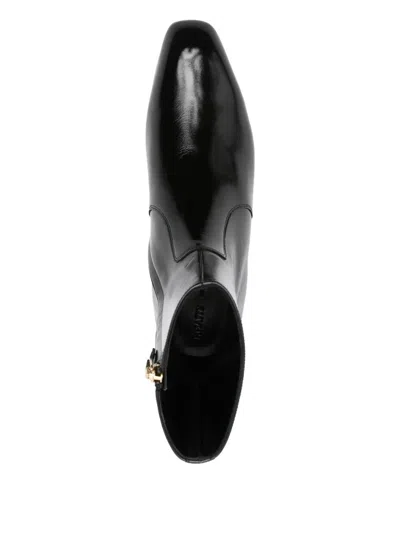 Khaite Glossy Enameled Leather Boot In Multi