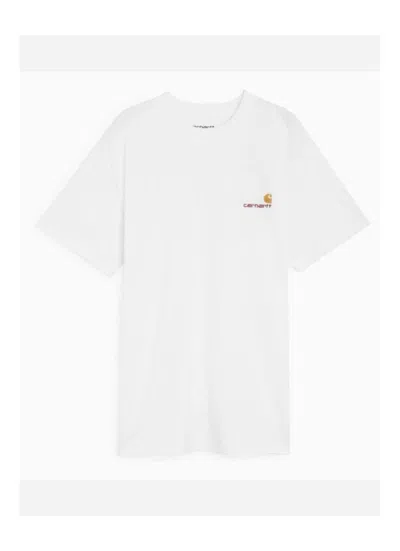 Carhartt Wip Ss Amarican Script Tshirt In White