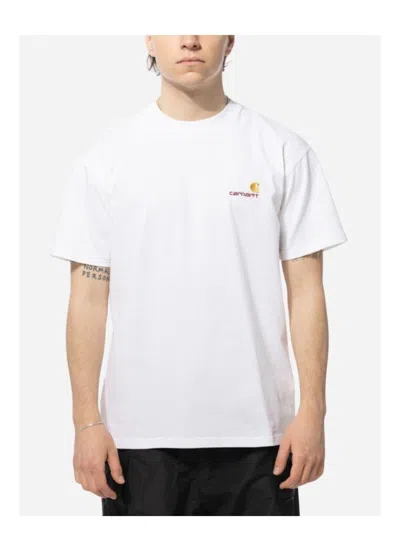 Carhartt Wip Ss Amarican Script Tshirt In White