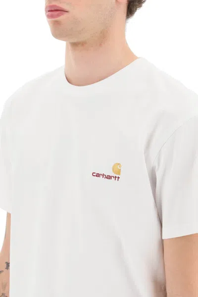 Carhartt Wip Ss Amarican Script Tshirt In White