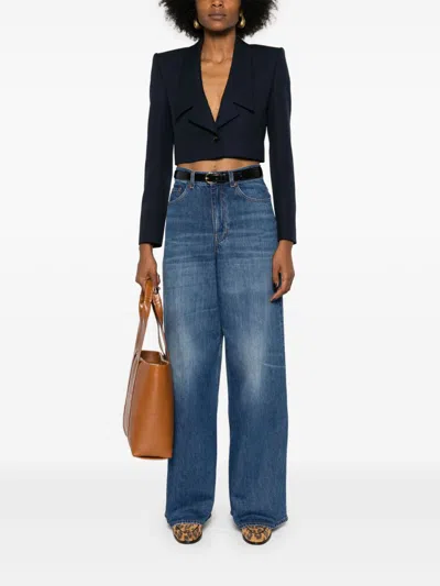 Chloé Wide-leg Denim Jeans With High Waist And Five-pocket Design In Blue